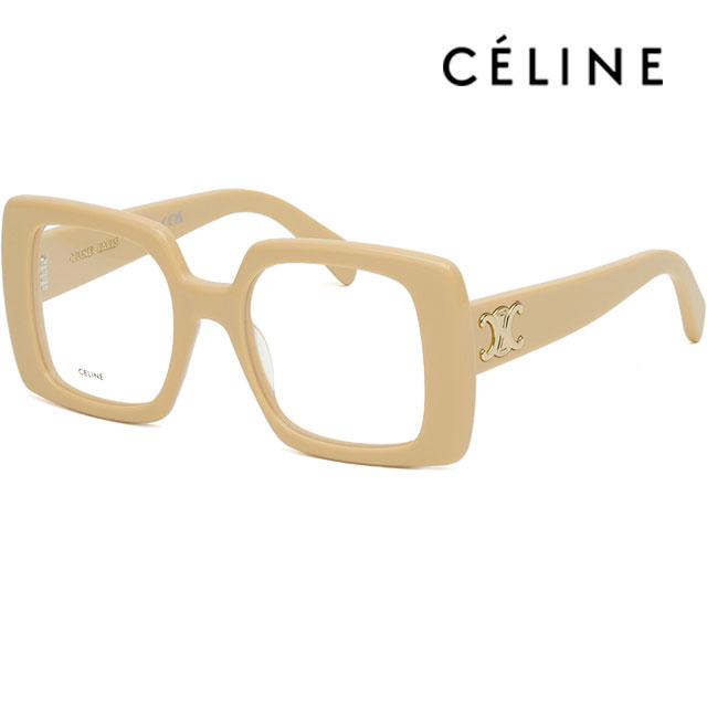 CELINE Beige Triomphe Square Acetate Eyeglass Frames Unisex CL50121I 057