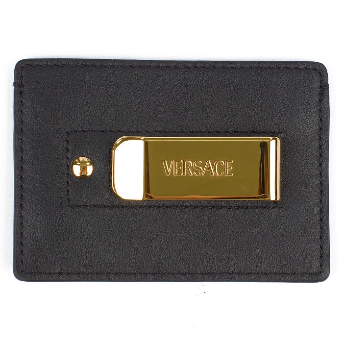 Versace Medusa Money Clip Card Holder Black Unisex
