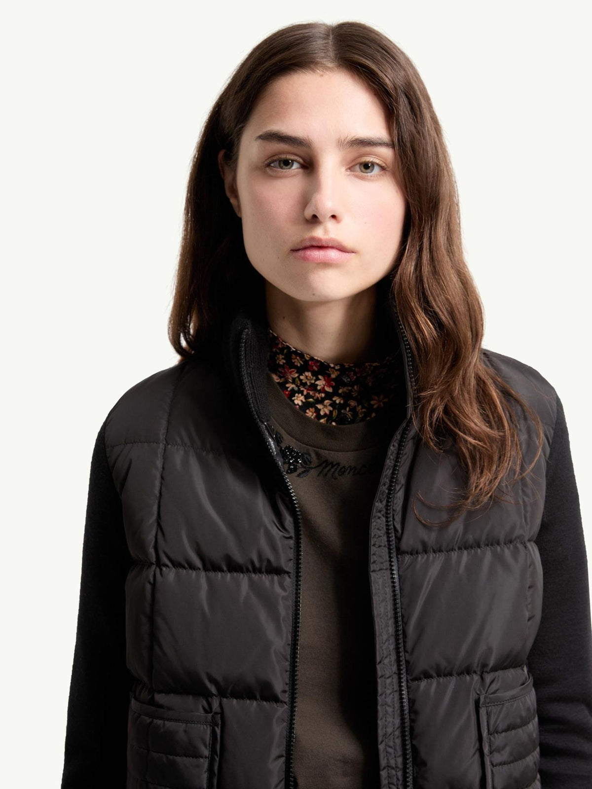 Moncler Black Nylon Bomber Down Jacket
