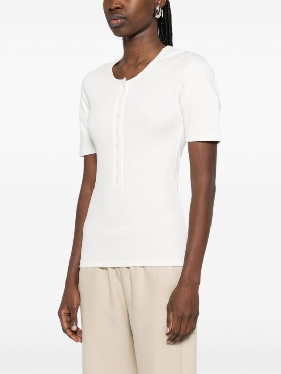 Lemaire Henley Neck T-Shirt for Women TS0005LJ1030086 MILK DOM