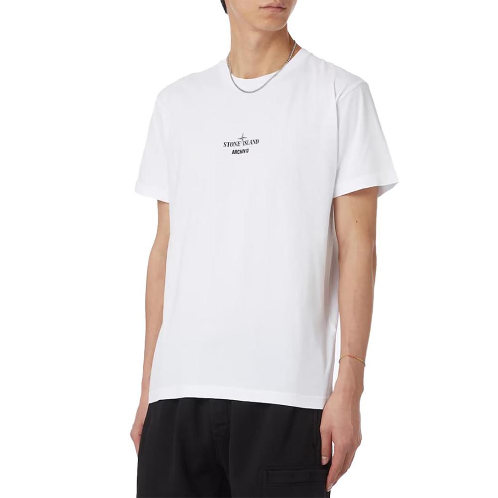 STONE ISLAND Archivio Project Logo Print Short Sleeve T-Shirt White