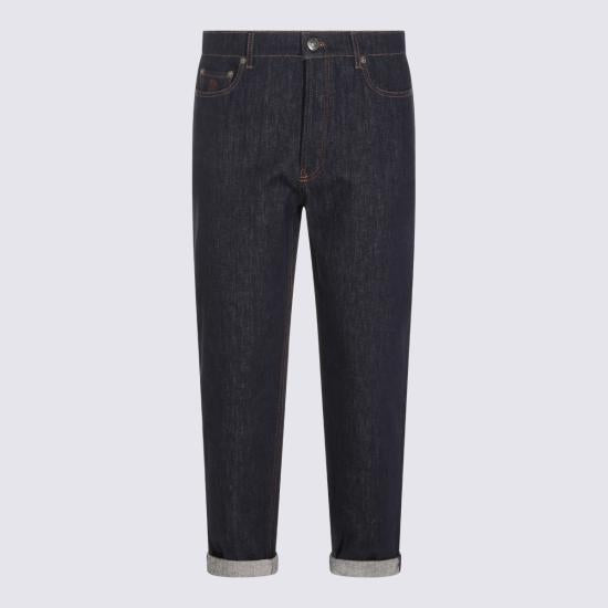 Brunello Cucinelli Dark Denim Jeans Men’s Cotton Pants