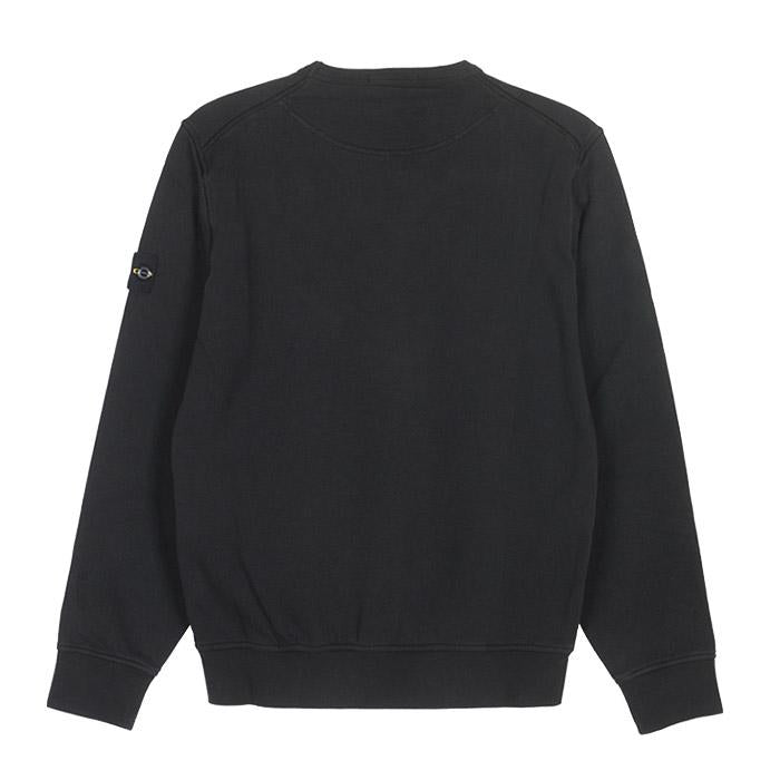STONE ISLAND Junior Logo Patch Crewneck Sweatshirt Black Women