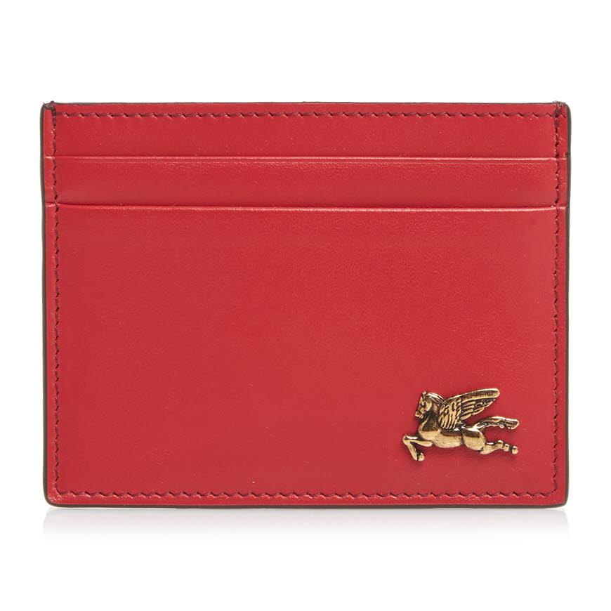 Etro Pegasus Leather Card Holder Wallet for Women