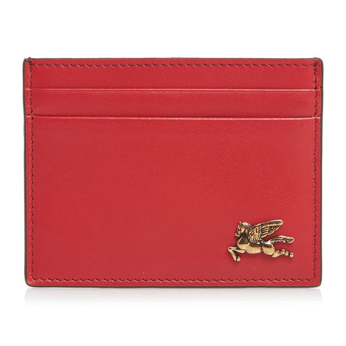 Etro Pegasus Leather Card Holder Wallet for Women