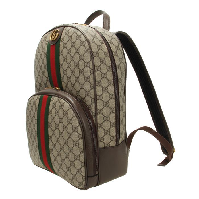 GUCCI Ophidia GG Supreme Canvas Backpack Brown Beige
