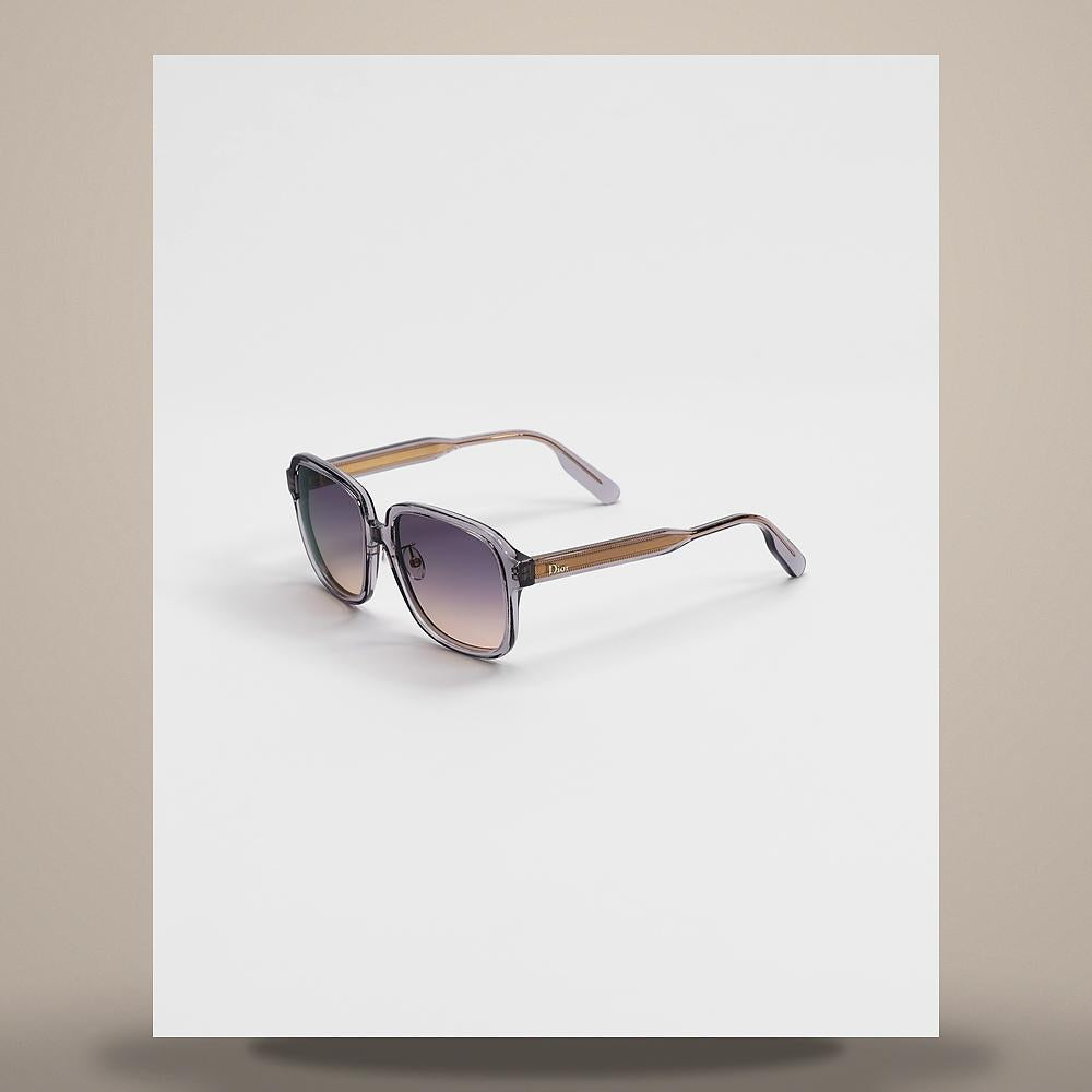 DIOR Gray Square Sunglasses Dioribon S1F Unisex DRIBS1FXR 45S1