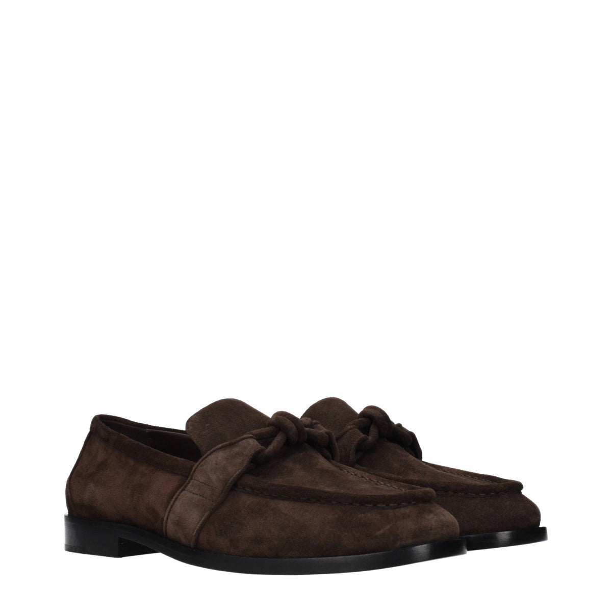 Bottega Veneta Black Leather Loafers for Men