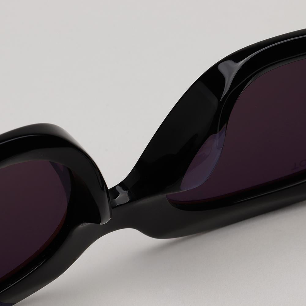 TOM FORD Oval Black Acetate Semi-Mirror Sunglasses Asian Fit TF1187F 01A
