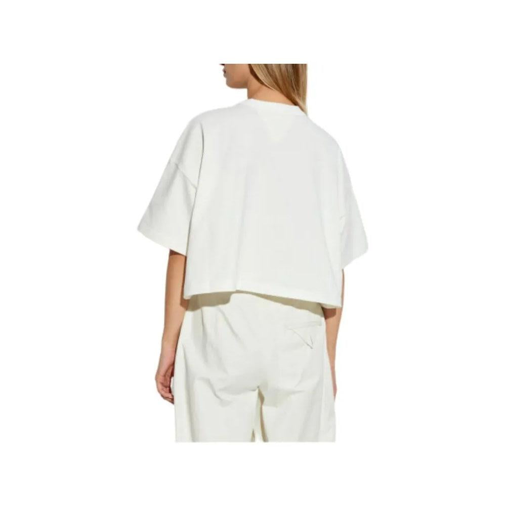 Bottega Veneta White Heart Cotton Women’s Crop T-Shirt