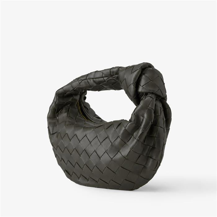 Bottega Veneta Mini Jodie Leather Hobo Bag Green Tote