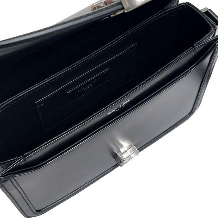 Saint Laurent Cassandra Medium Satchel Shoulder Bag Black Leather
