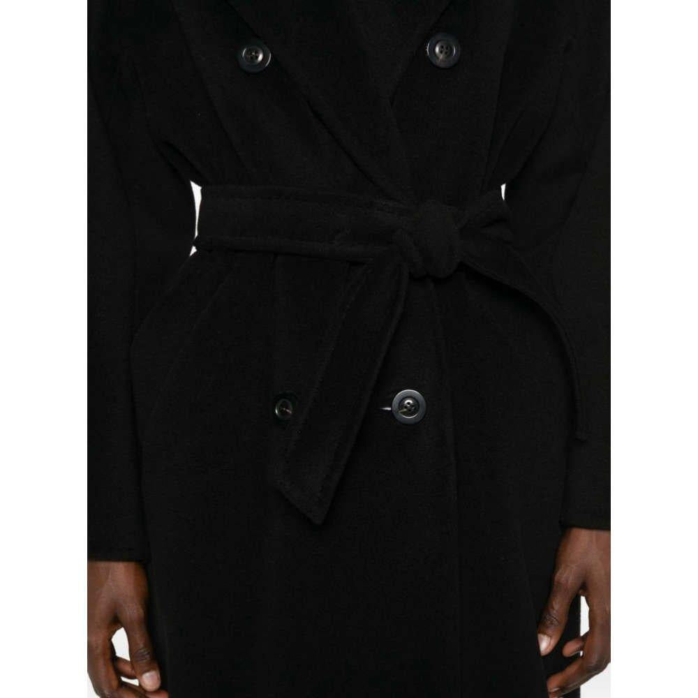 Max Mara Madame 101801 Icon Black Wool Blend Belted Women’s Coat