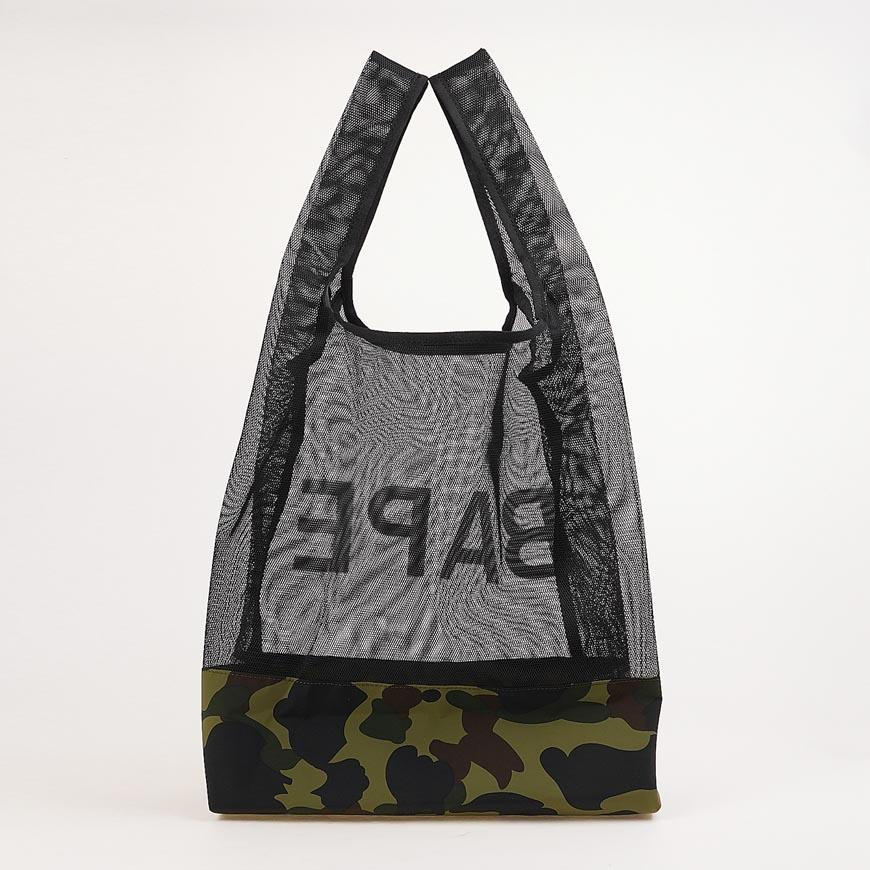BAPE Unisex First Camo Mesh Tote Bag Green 001BAM 301009 MGRN