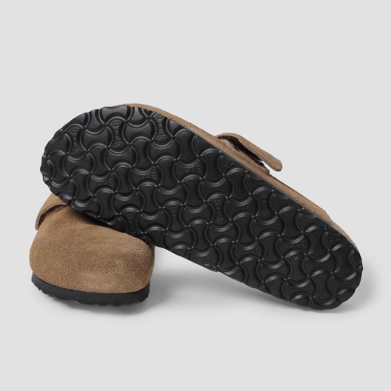 Birkenstock Roma Suede Velcro Mule Sandals Brown 1032067