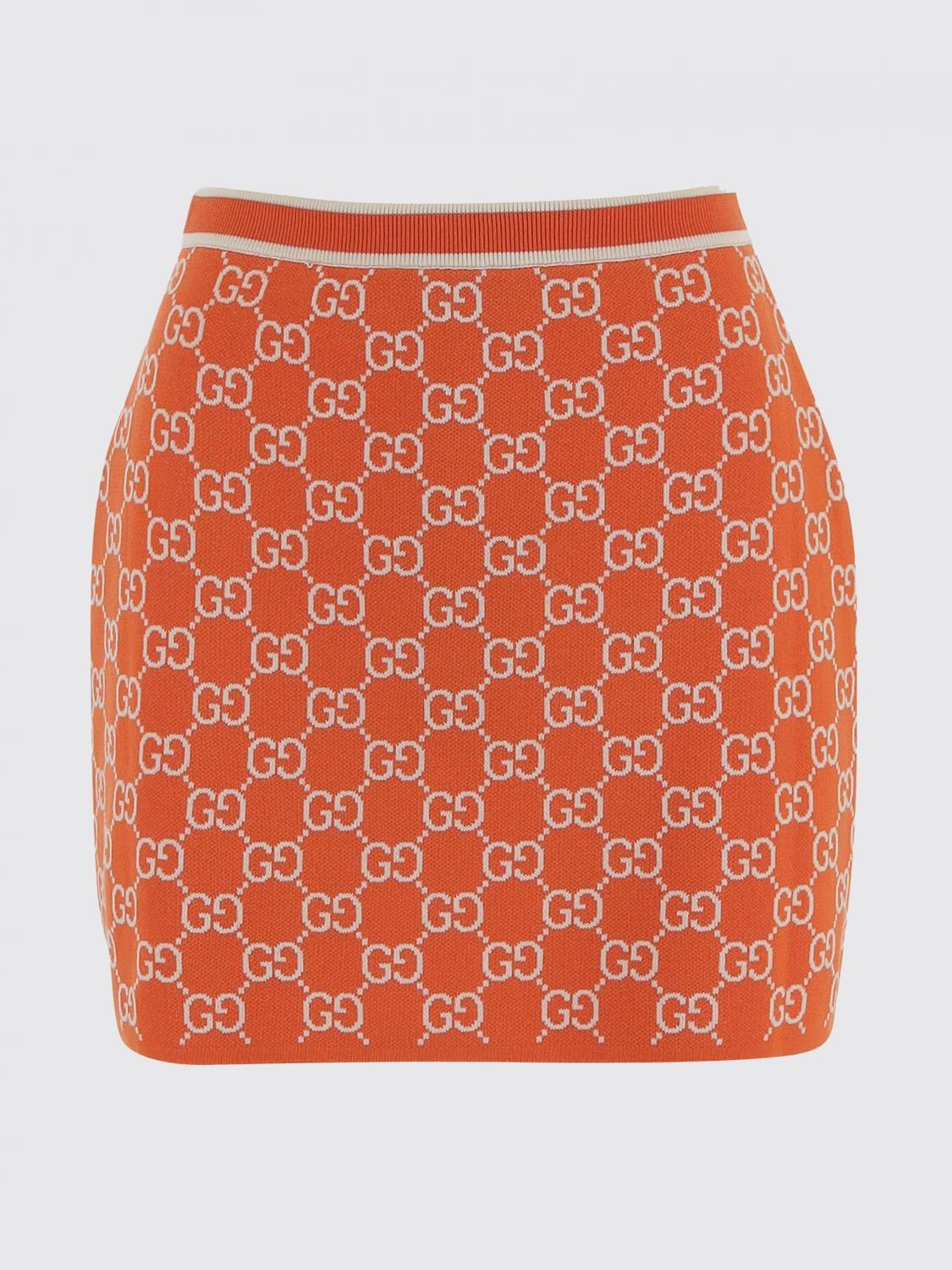 GUCCI Red Wool Blend Pleated Mini Skirt