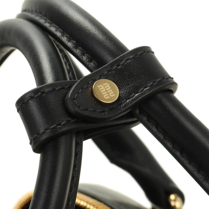 Miu Miu Arcadie Leather Tote Bag Black