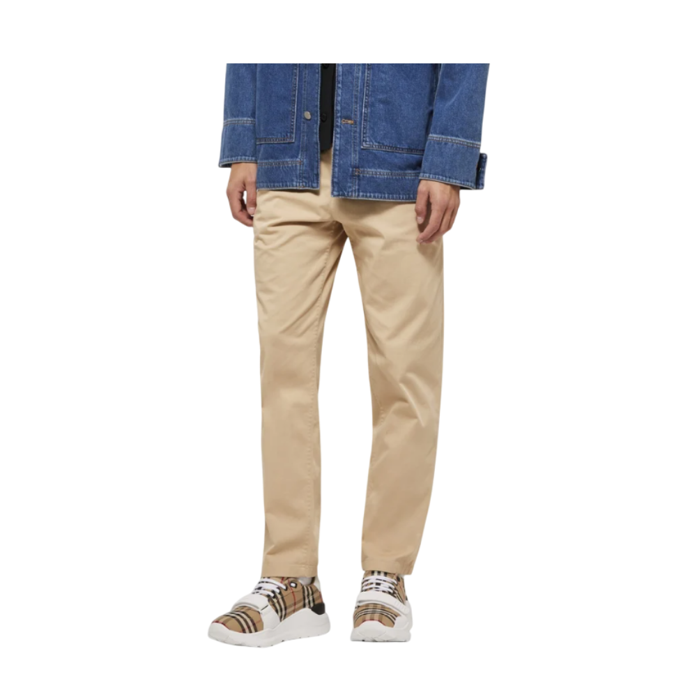 BURBERRY Vintage Check Suede Leather Low-Top Sneakers Men Archive Beige