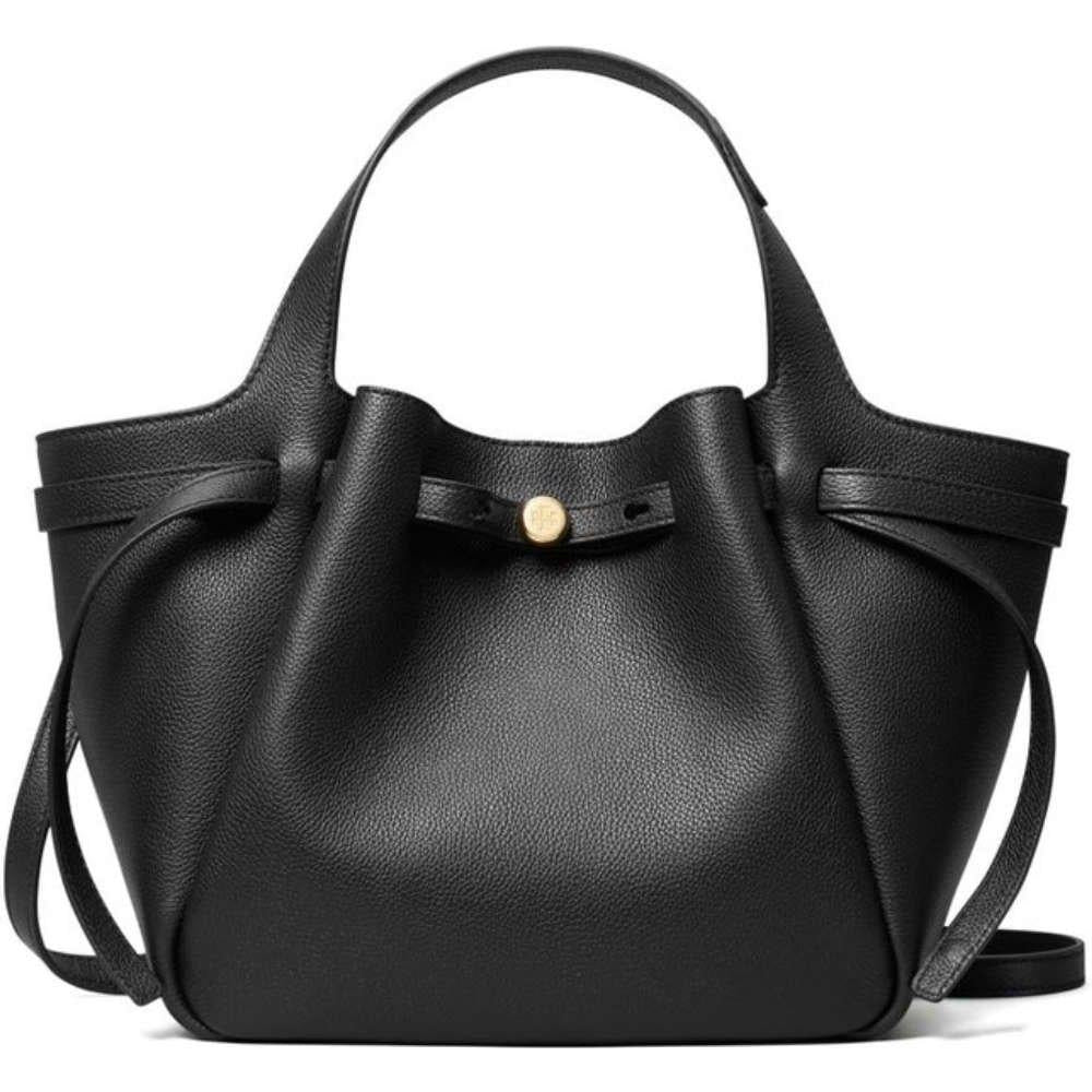 Tory Burch Romy Small Black Leather Tote Bag for Women
