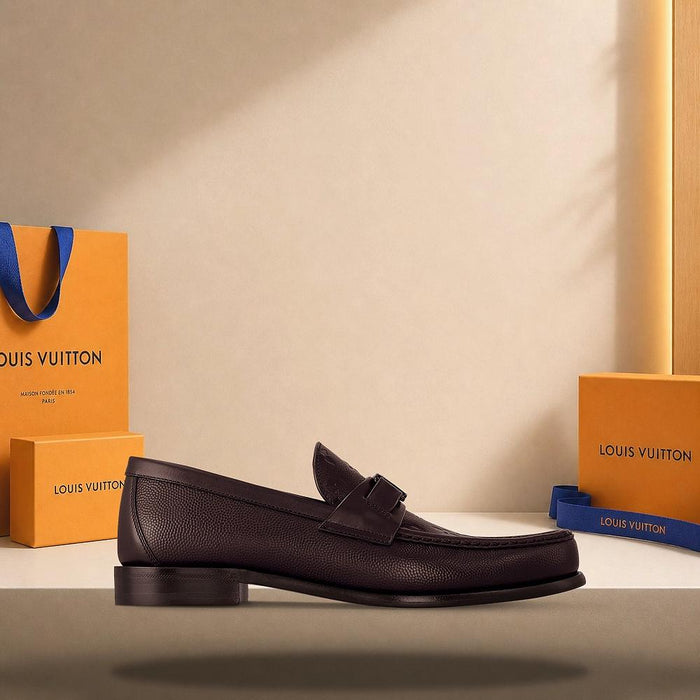 Louis Vuitton Major Loafers Mocha Brown Leather Men's Shoes