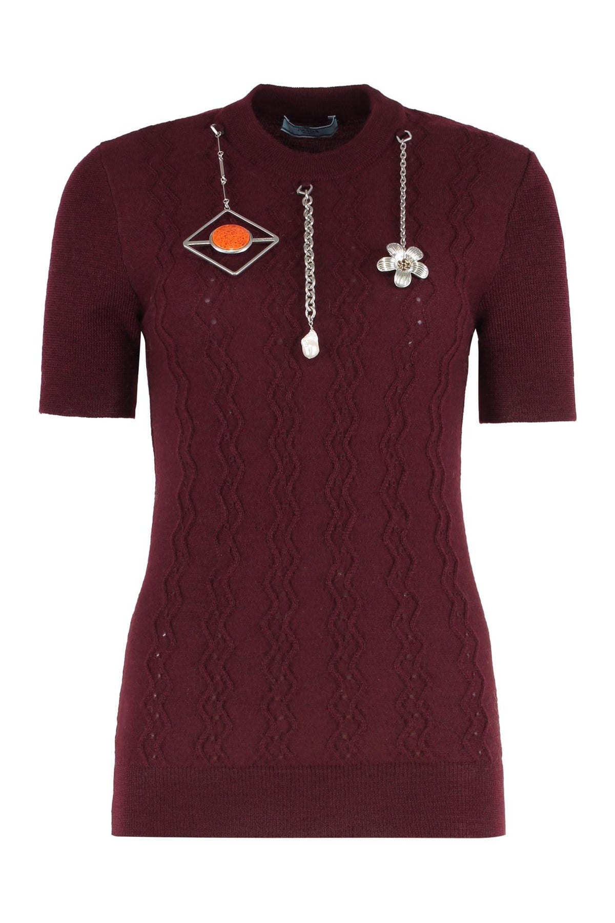 PRADA Black Knit Short-Sleeve T-Shirt