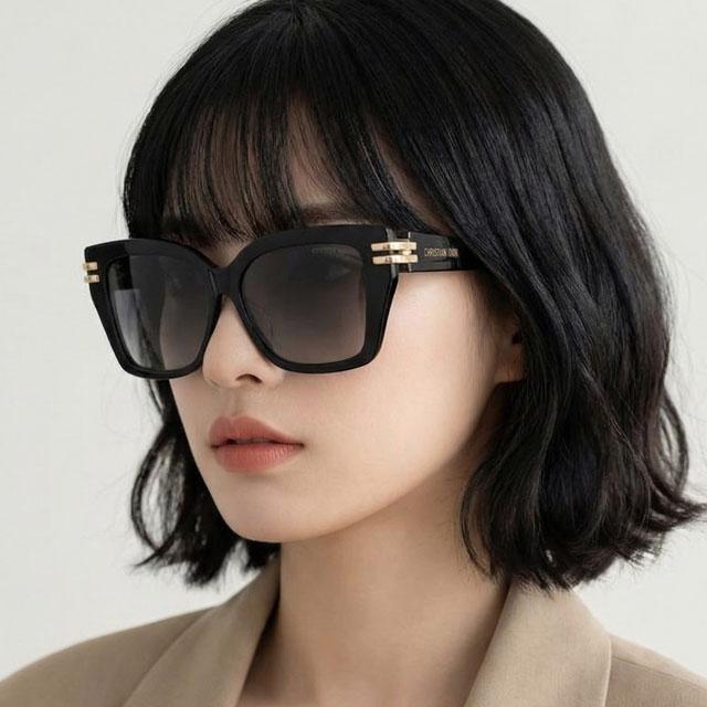 DIOR Black Acetate Asian Fit Unisex Sunglasses