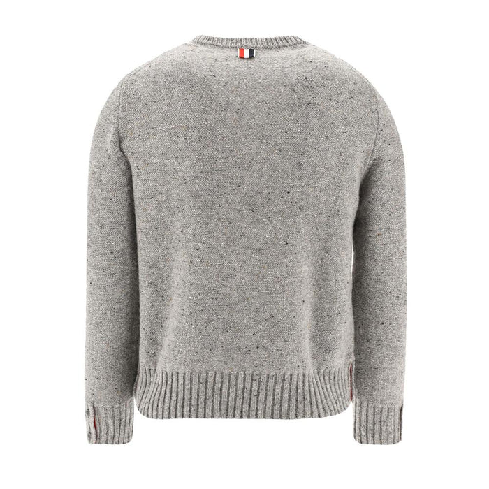 THOM BROWNE Donegal Intarsia Diagonal Stripe Crewneck Knit Sweater