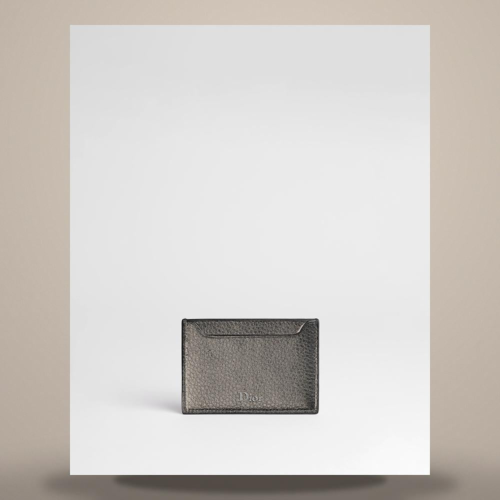 DIOR Black Grained Calfskin Arch Card Holder Wallet 2LLCH205MARH00N