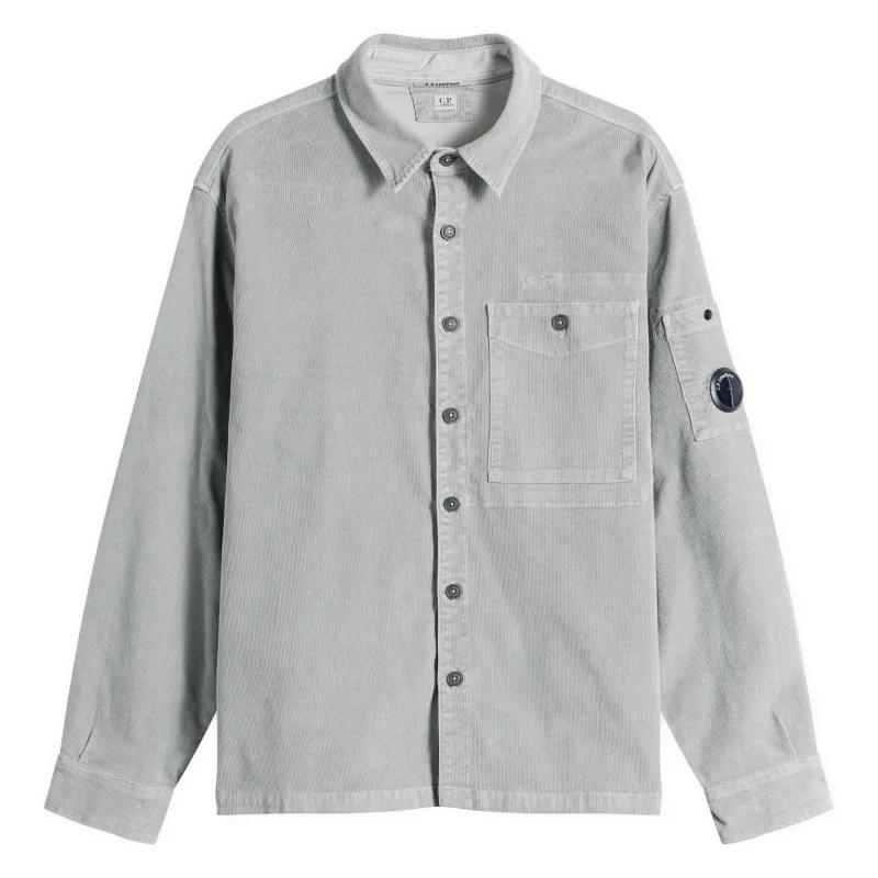 CP Company Corduroy Long Sleeve Shirt for Men Gray