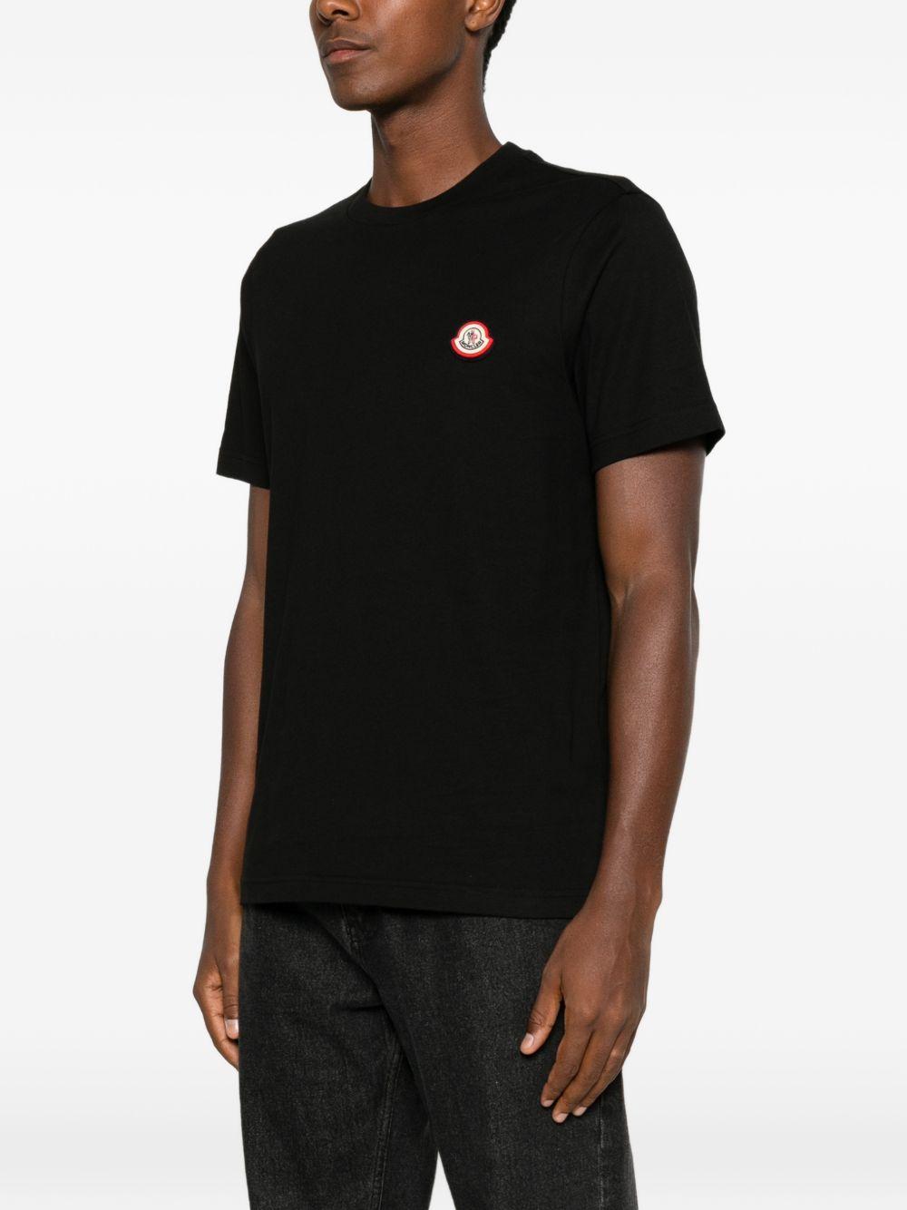 Moncler Black Cotton Short Sleeve T-Shirt for Men