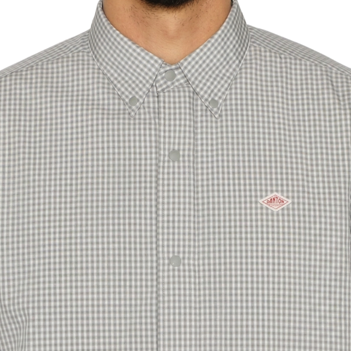 DANTON Plaid Insulated Shirt Jacket Men Gray