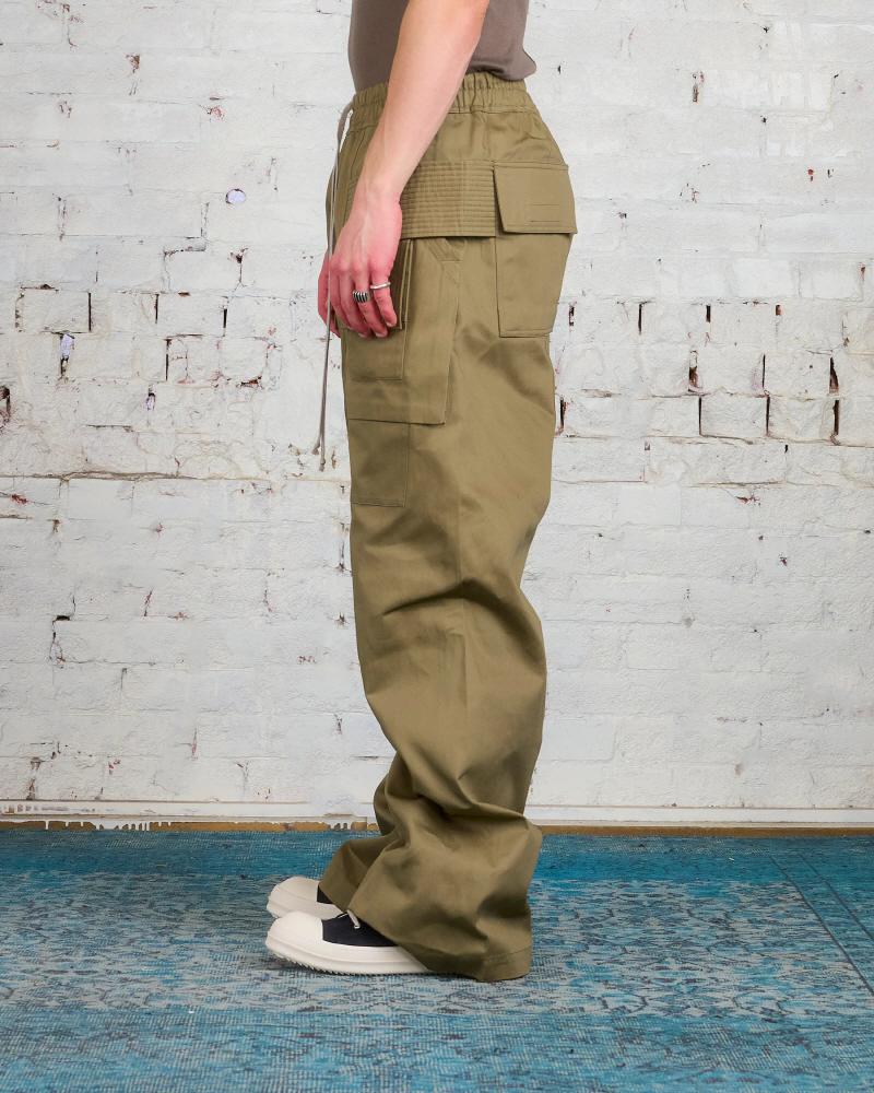 Rick Owens DRKSHDW Cotton Twill Wide Creatch Cargo Pants Pale Gr DU02C5394 TW 25