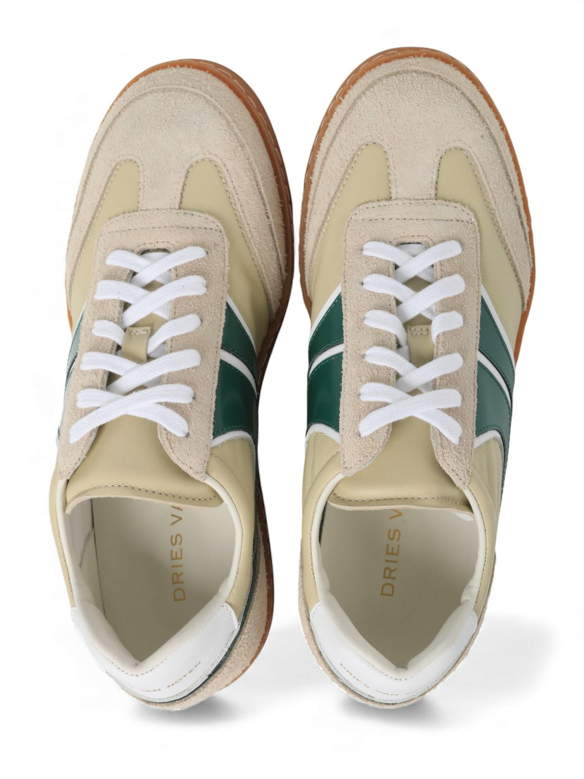 Dries Van Noten Women's Gray Leather Low Top Sneakers WW232 382 QU115 802