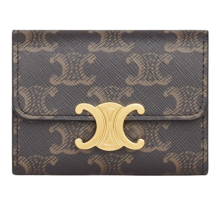 CELINE Triomphe Compact Coin Wallet Triomphe Canvas 10I652DS3 04LU