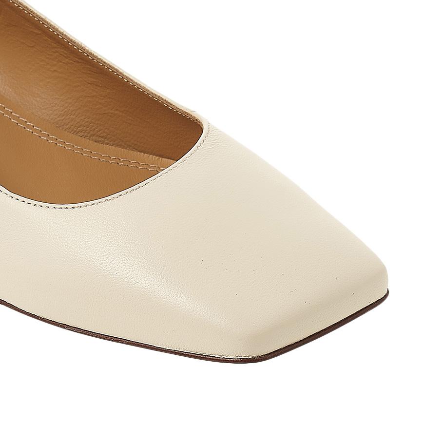 Maison Margiela Women’s Square Toe Leather Ballerina Flats Black