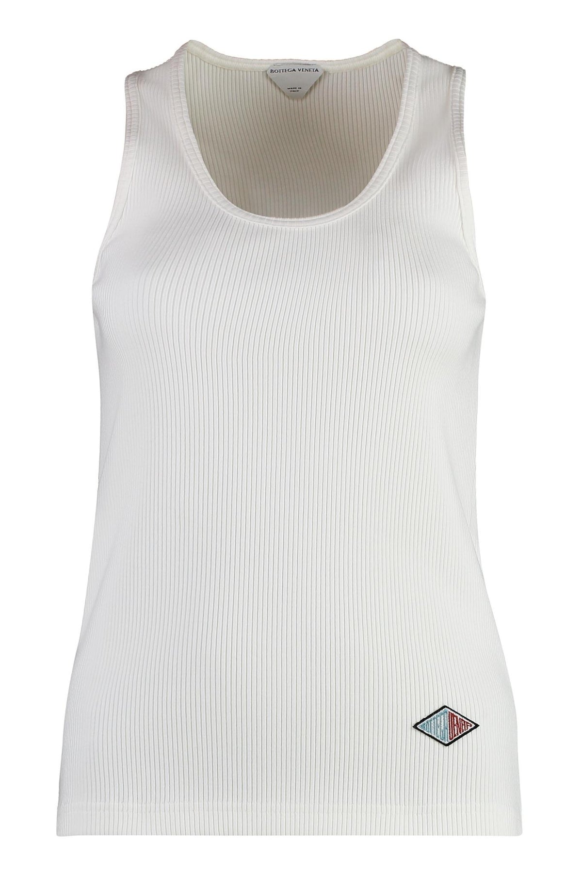 Bottega Veneta White Ribbed Tank Top Sleeveless Shirt