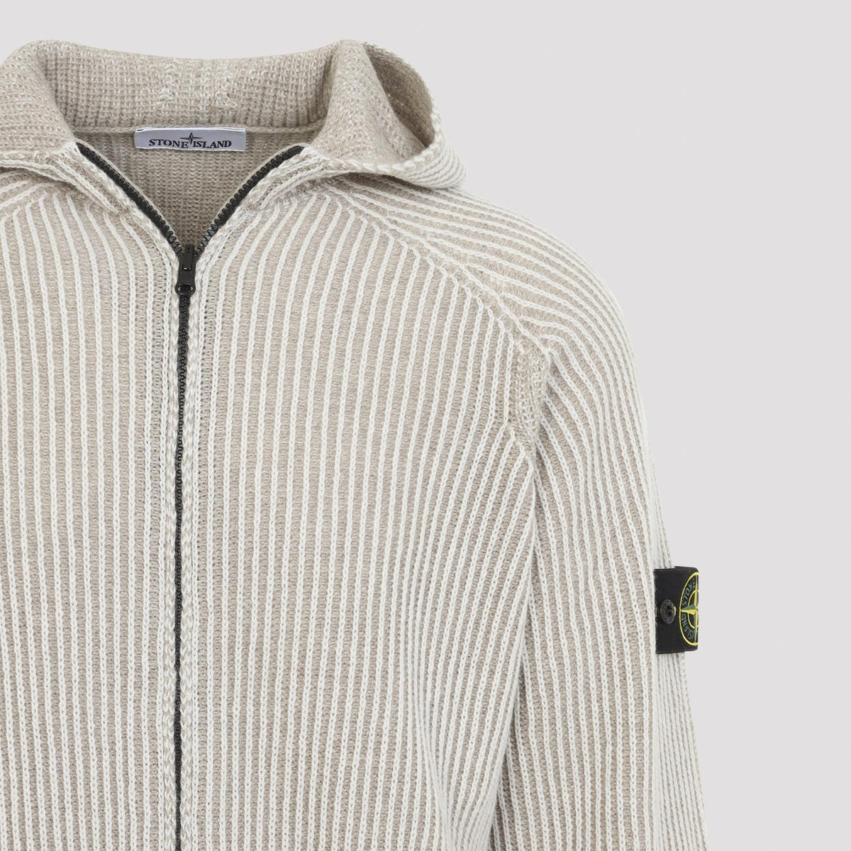 STONE ISLAND Black Cotton Pullover Hoodie for Men