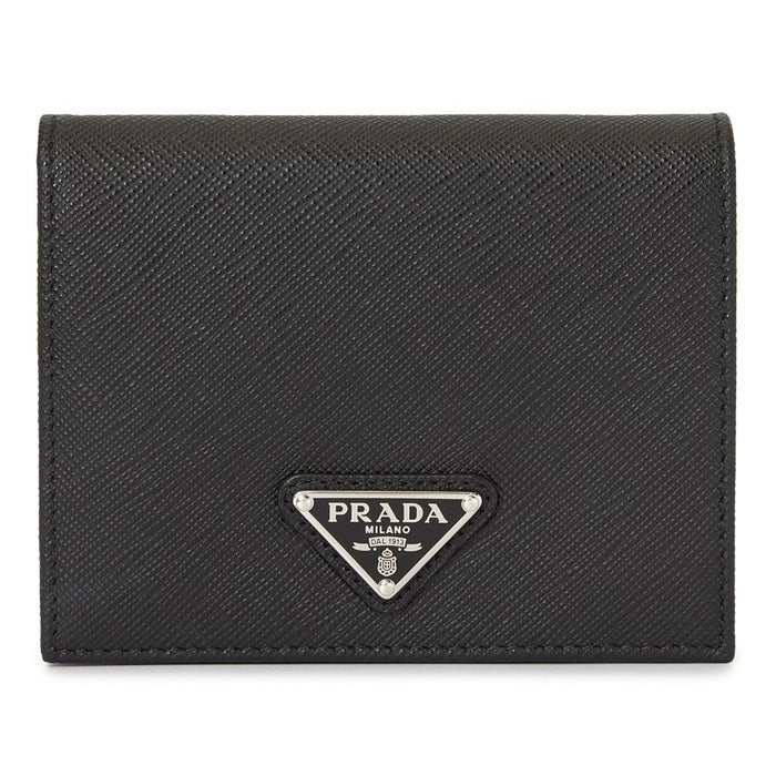 PRADA Saffiano Triangle Leather Women’s Bifold Wallet