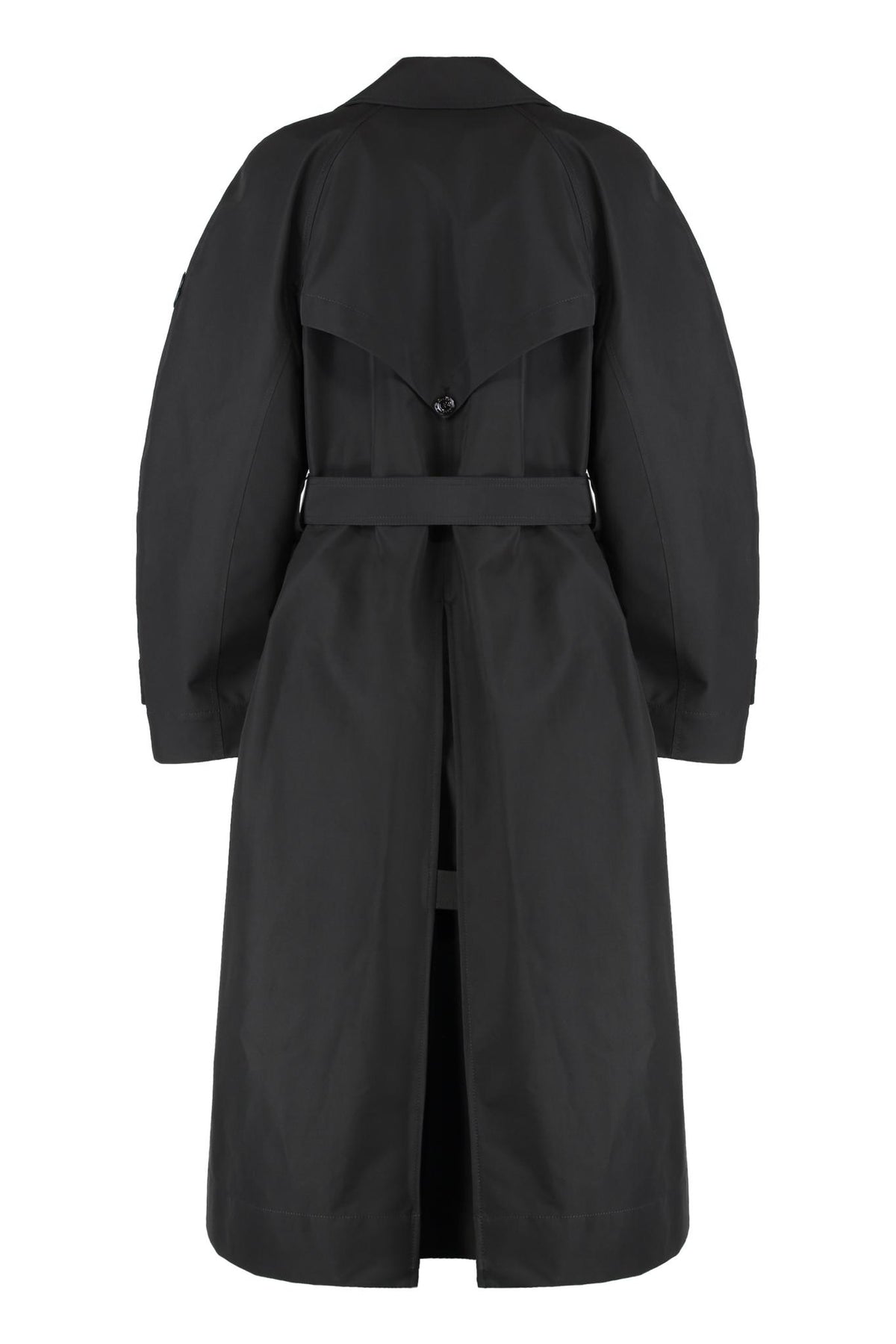 Moncler Black Double-Breasted Belted Trench Coat