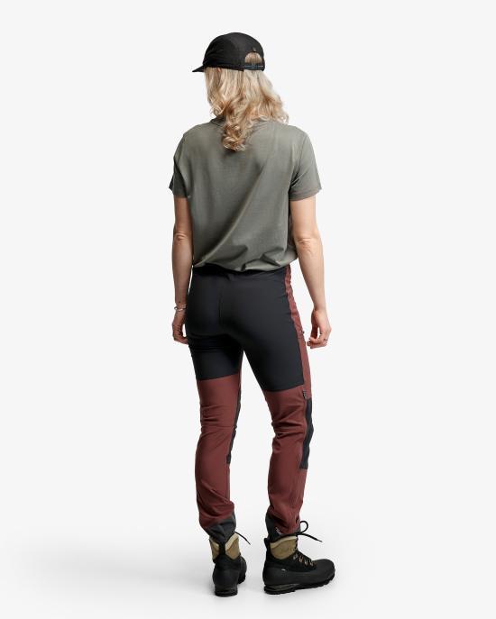 Lundhags Straight Classic Pants for Women 430302418512 BURGUNDY BLACK DOM