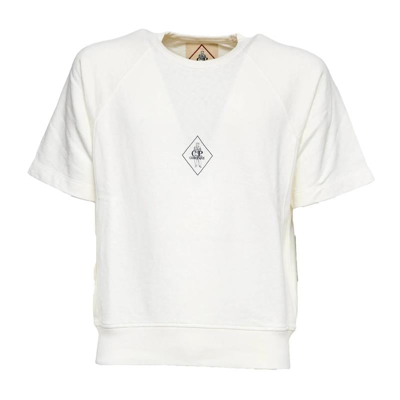 CP Company Malfile Fleece Short Sleeve T-Shirt for Men White