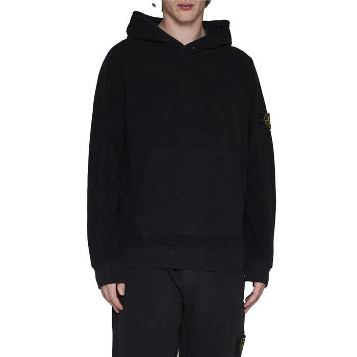 STONE ISLAND Black Logo Patch Hoodie Sweatshirt 791561252 V0029