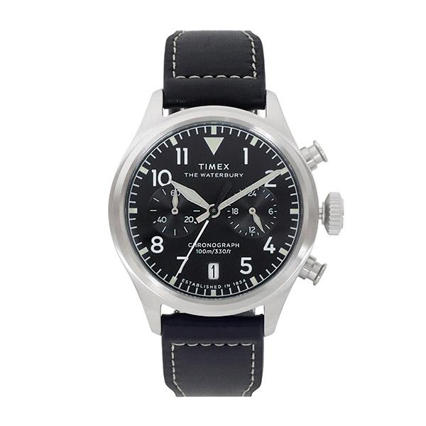 Timex Black Waterbury Ace Chronograph 41mm Stainless Steel Watch