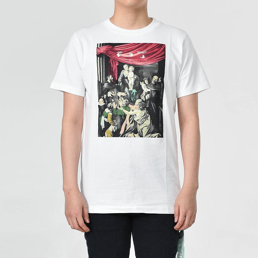 OFF WHITE Caravaggio Arrow Graphic Short Sleeve T-Shirt White
