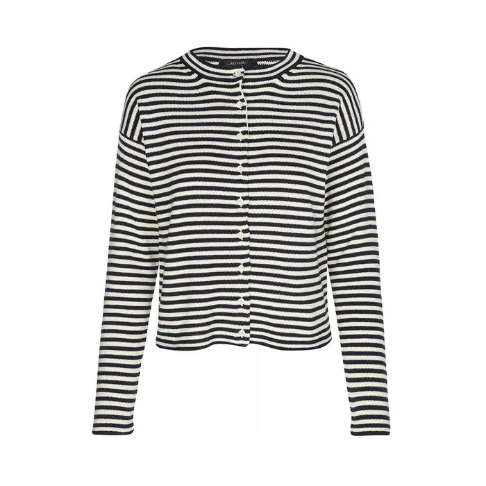 Max Mara ERITEA Striped Cardigan Ivory Navy 252534 6031