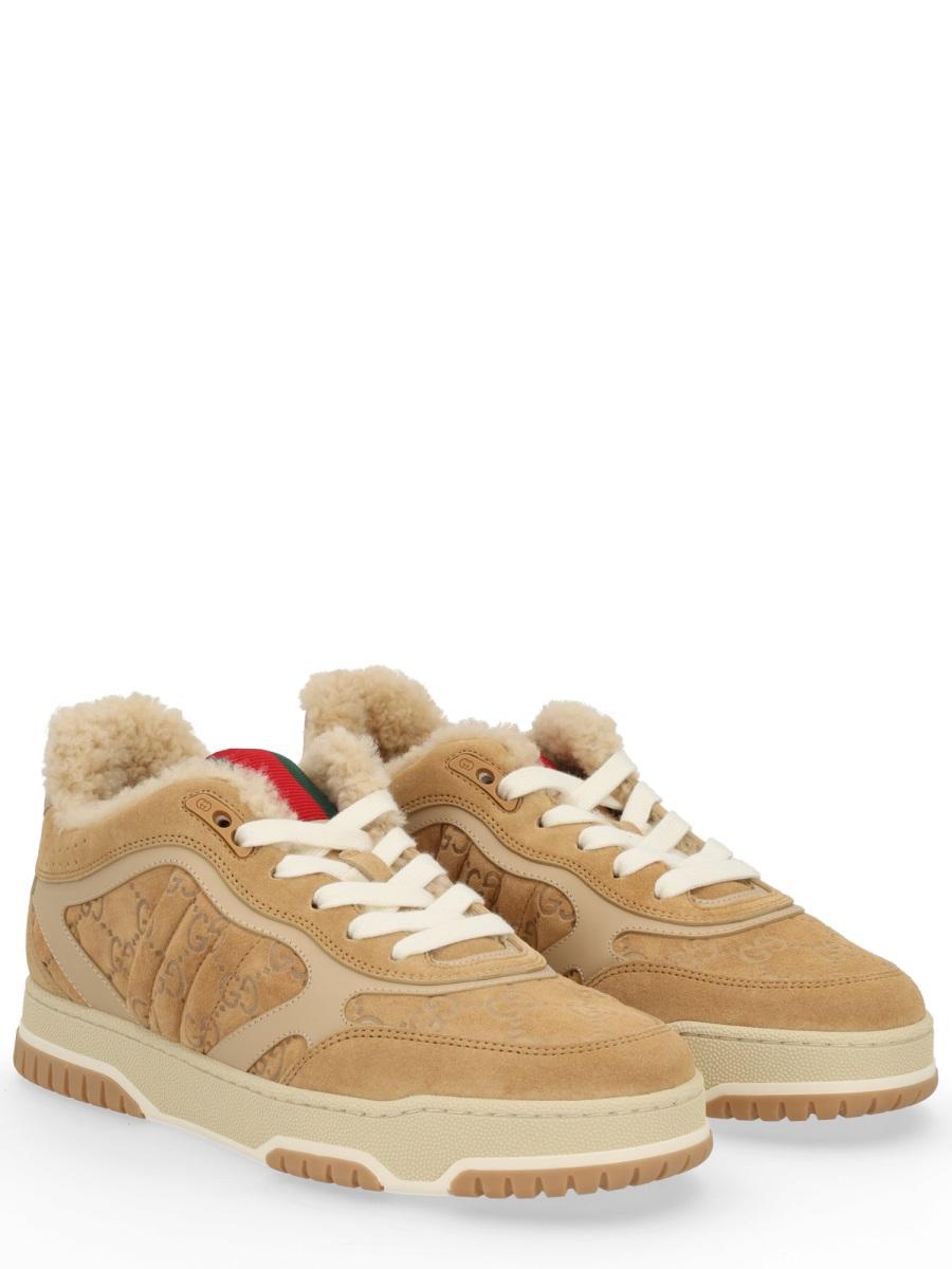 GUCCI White Leather Low-Top Sneakers