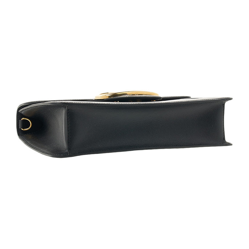 VALENTINO Garavani V Logo Signature Black Leather Clutch