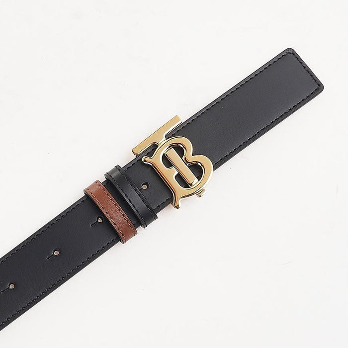 BURBERRY Reversible TB Logo Leather Belt for Women