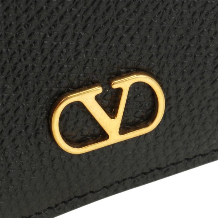 VALENTINO V-Logo Signature Black Leather Small Bifold Wallet