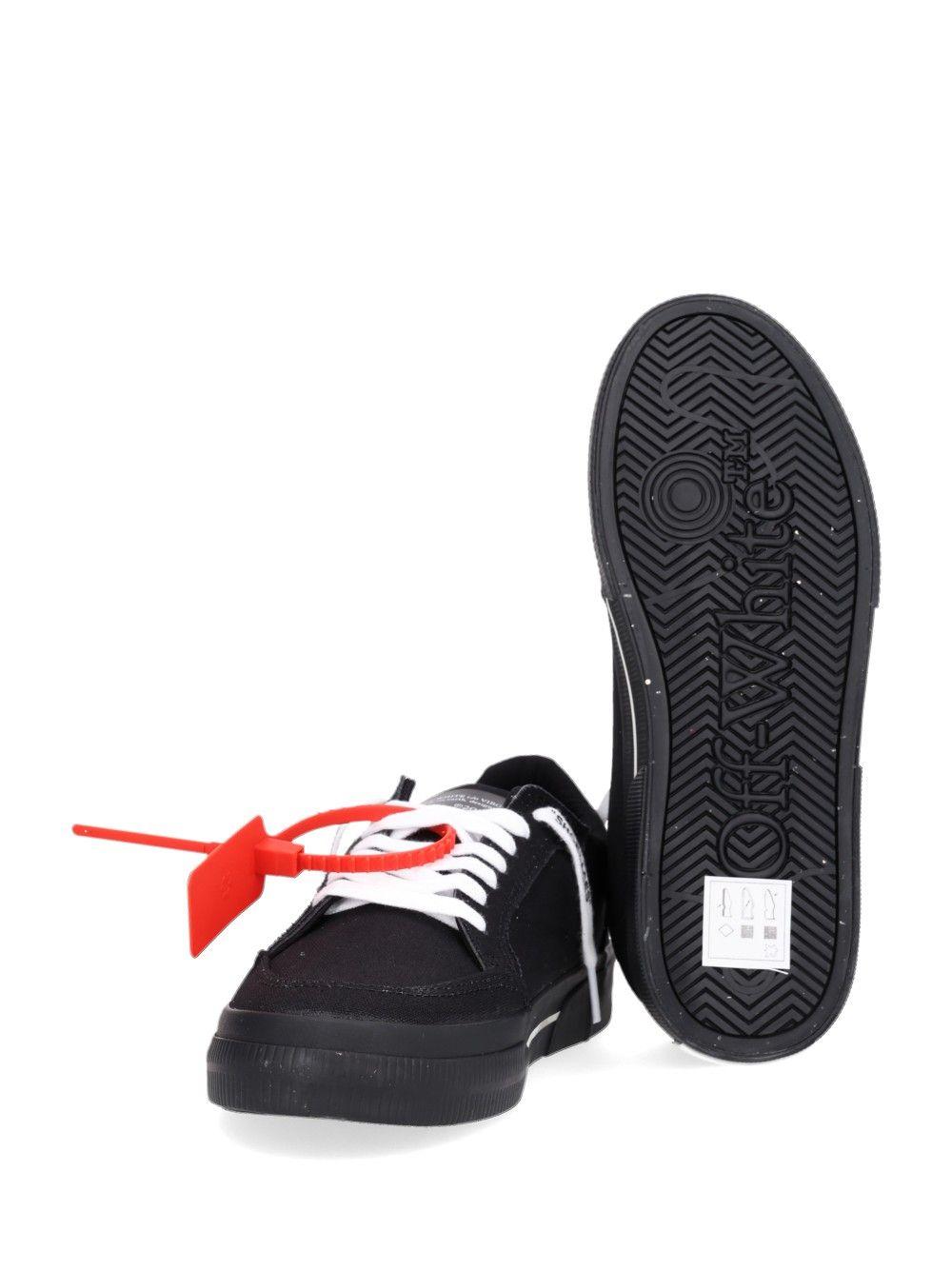 OFF WHITE Black Leather Low-Top Sneakers